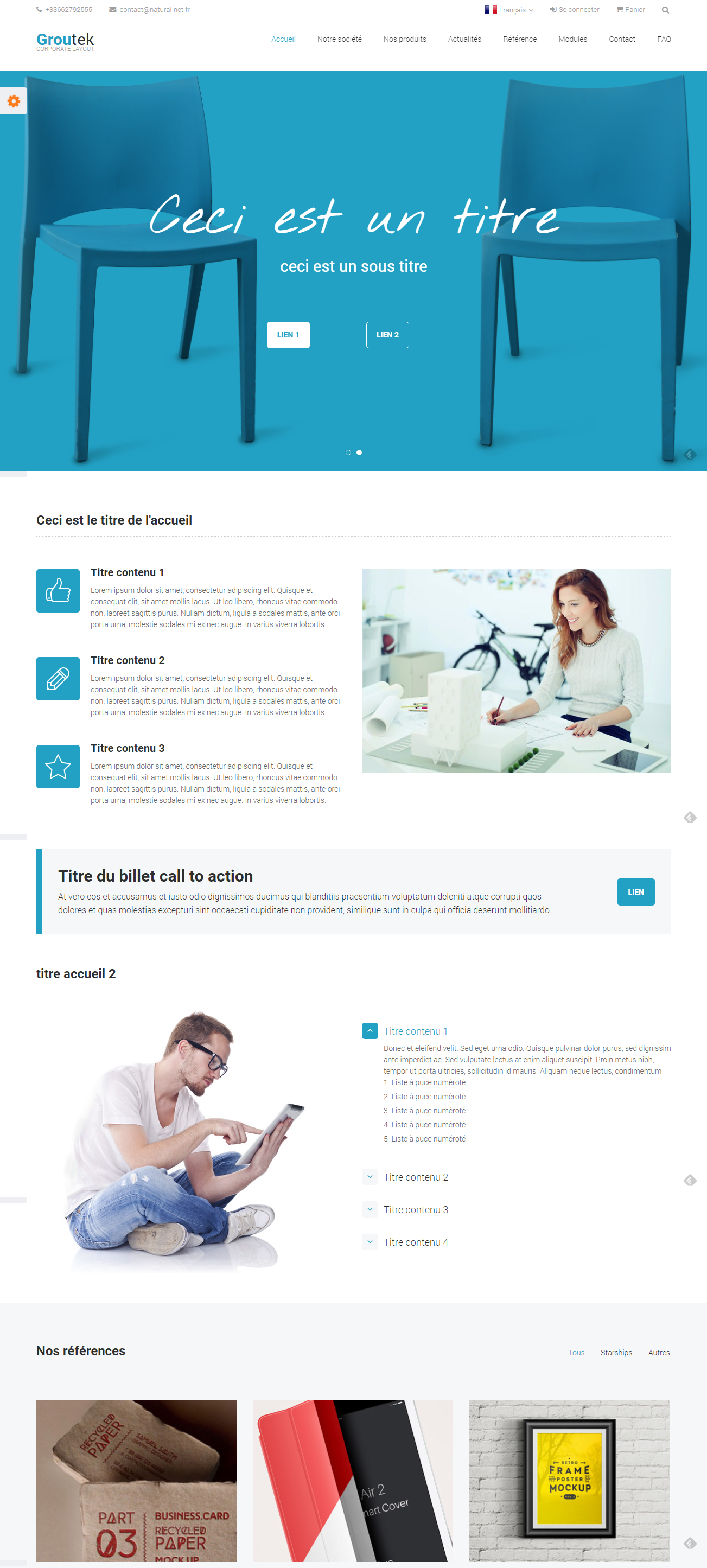 Onepage/Multipage ecommerce Template pour Kiubi