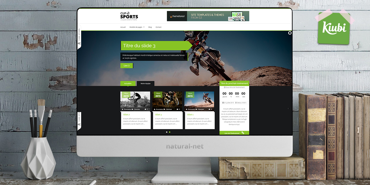 Voir la dmo :  Sport Responsive HTML5 Template pour Kiubi