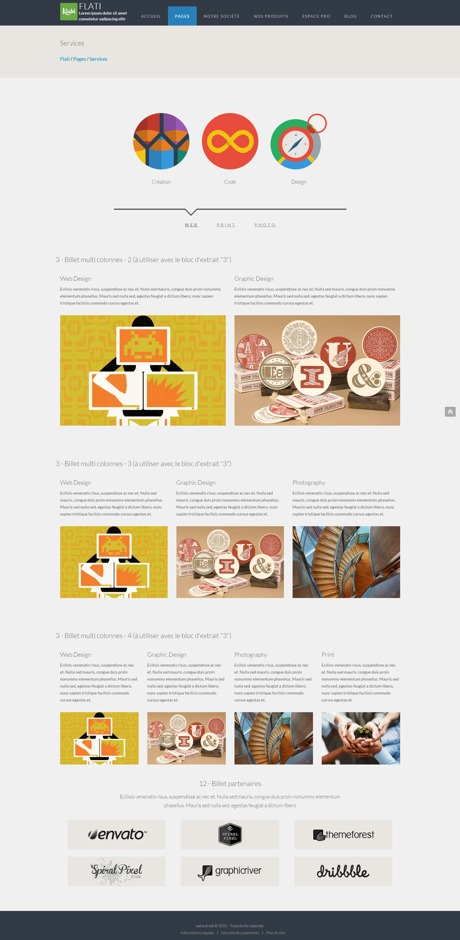 Responsive Flat Design Template pour Kiubi