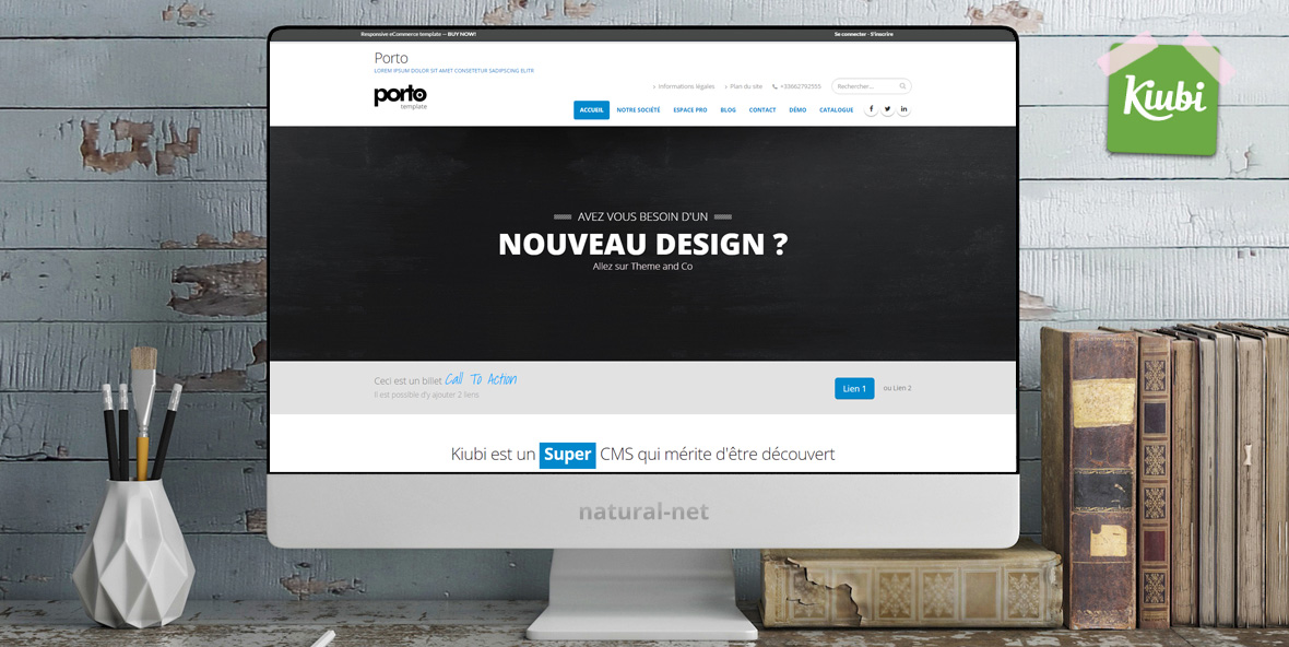 Voir la dmo :  Porto - Template ecommerce responsive Kiubi