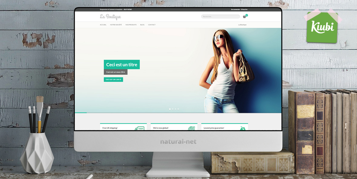 Voir la dmo :  Pretty ecommerce Template pour Kiubi