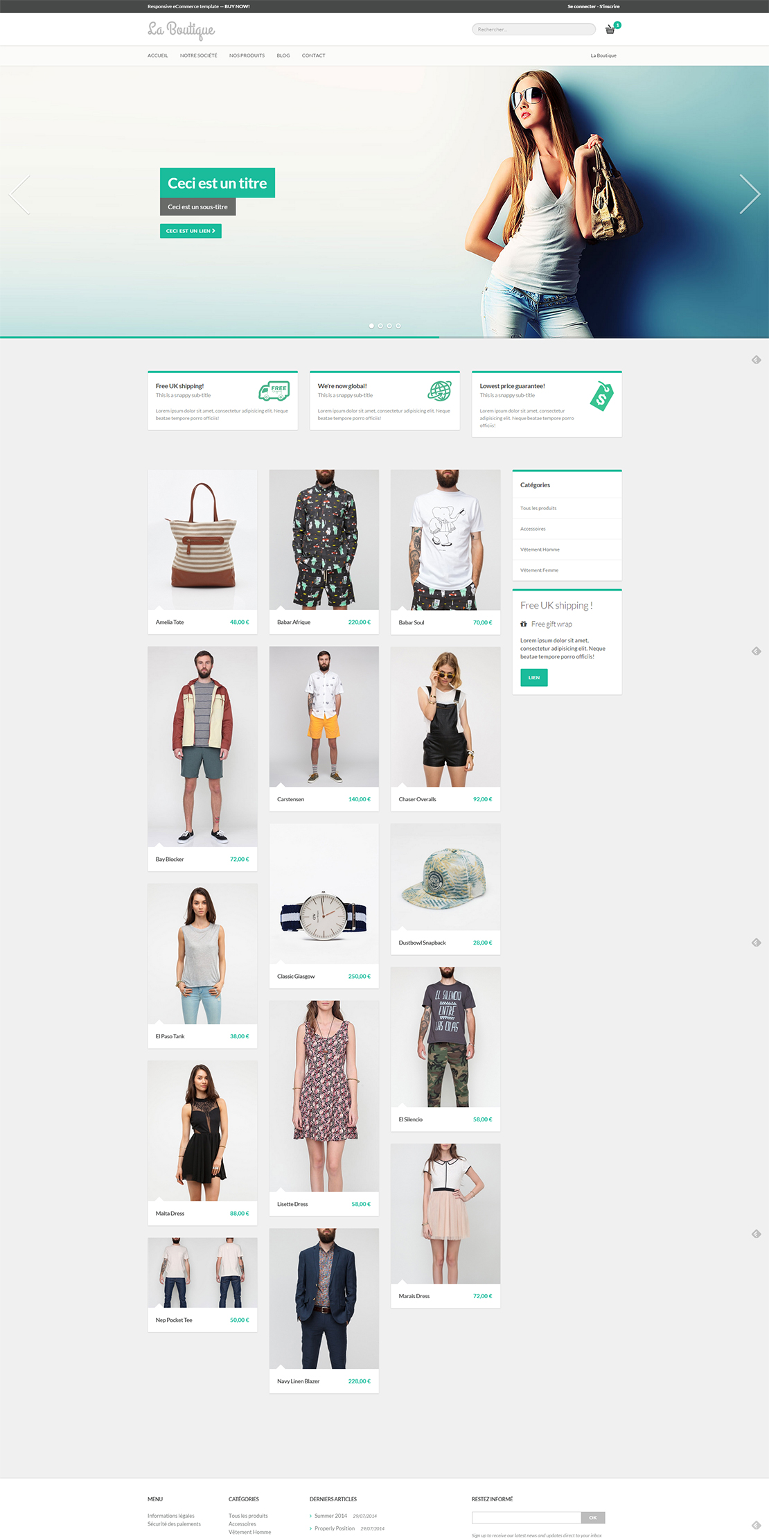 Pretty ecommerce Template pour Kiubi